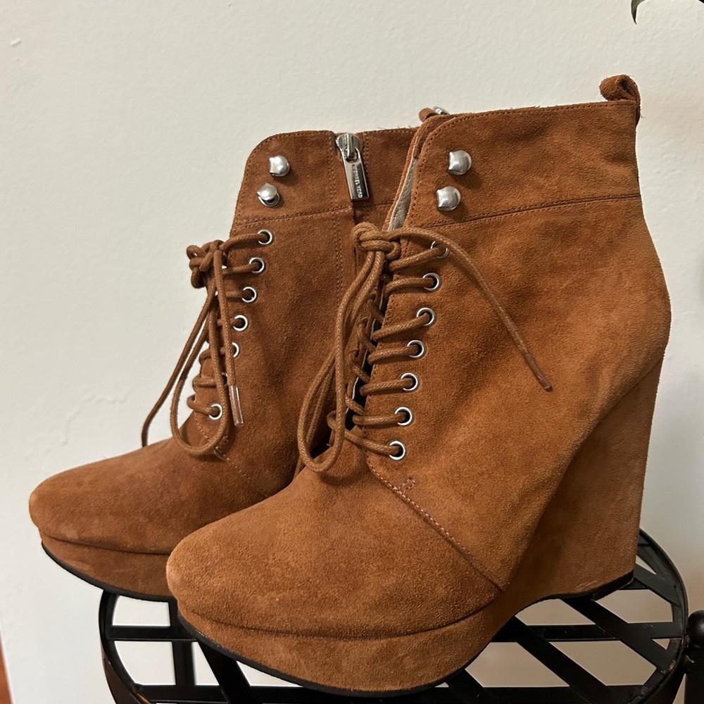 Tan Micheal Kors Wedge Boots